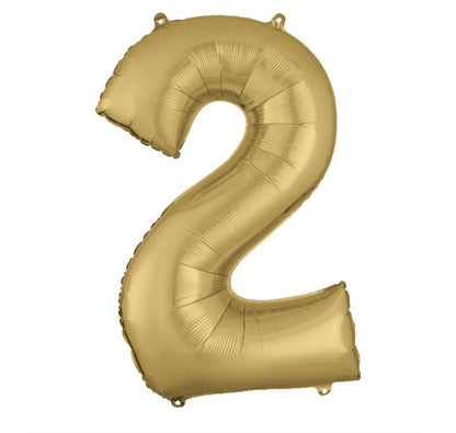 34” White Gold Number Foil Balloon Oh Balloons!