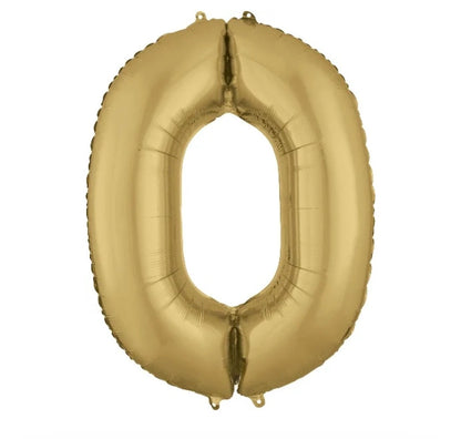 34” White Gold Number Foil Balloon Oh Balloons!