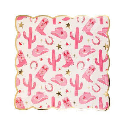 Cowgirl Cactus Pattern Dinner Plate