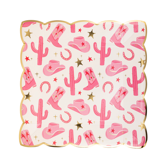 Cowgirl Cactus Pattern Dinner Plate