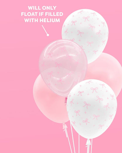24 ct Pink Bow Latex Balloons