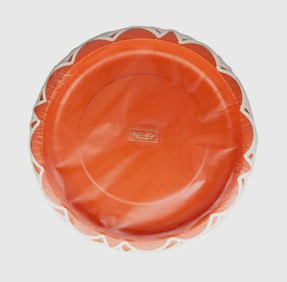 Falloween Rust Scalloped Paper Dinner Plate