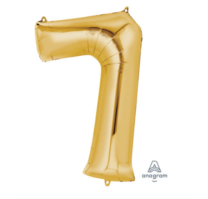 14” Gold Number Foil Balloon Convergram Air Filled