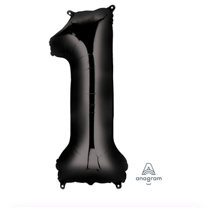 34” Black Number Foil Balloon Convergram