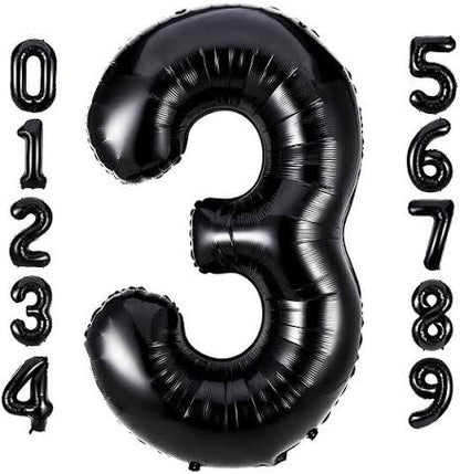 34” Black Number Foil Balloon Convergram