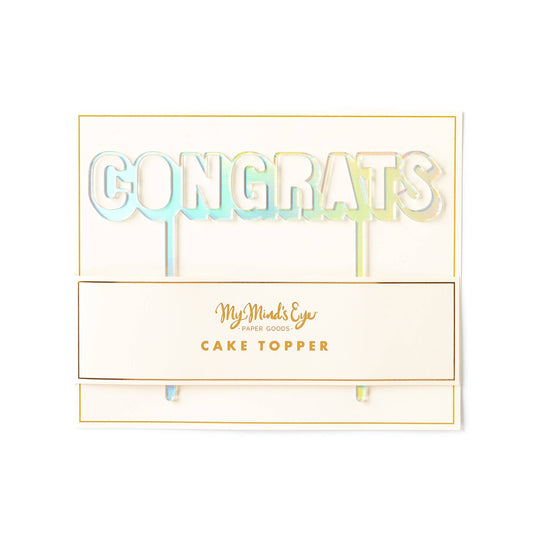 Congrats Cake Topper - Holographic