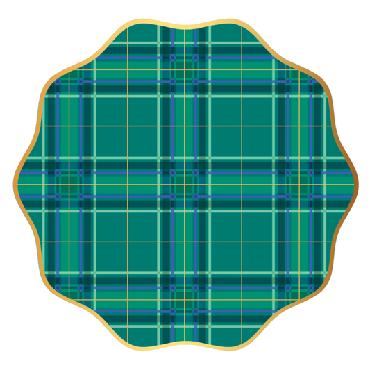 Elegant Christmas Plaid Dinner Plates (Set of 8)