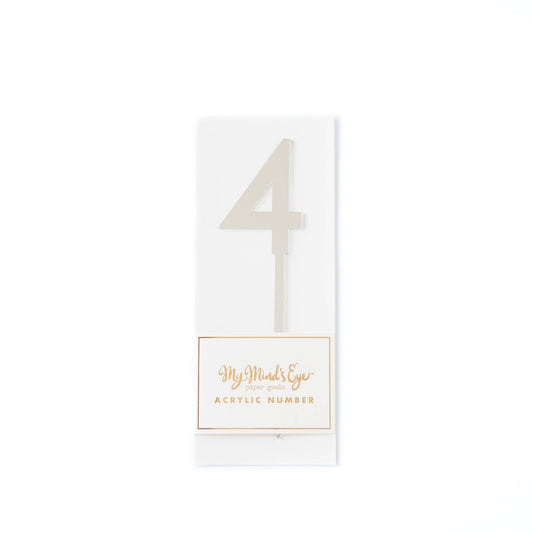 Silver Acrylic Number - 4
