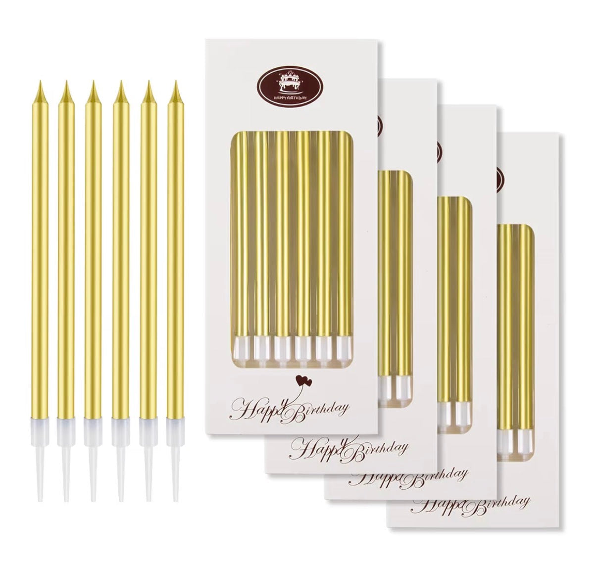 Gold Birthday Candles (set of 6)
