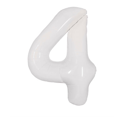 40” White Number Foil Balloon