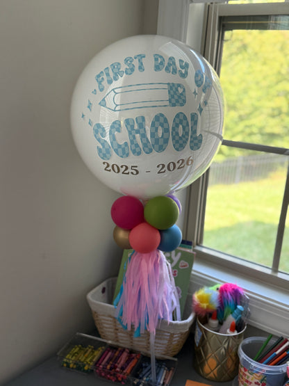 Back to School Balloon Wands - Large (24 inch Balloon)