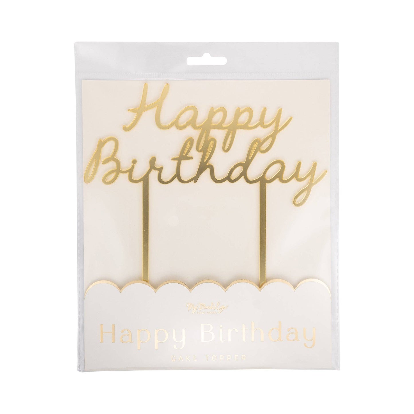Gold Happy Birthday Cake Topper