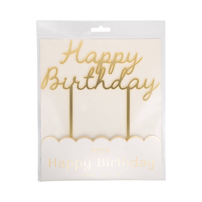 Gold Happy Birthday Cake Topper