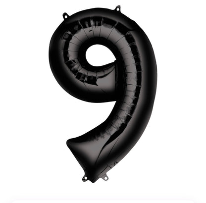 34” Black Number Foil Balloon Convergram