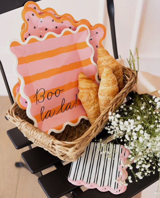 White & Black Striped Cocktail Napkin
