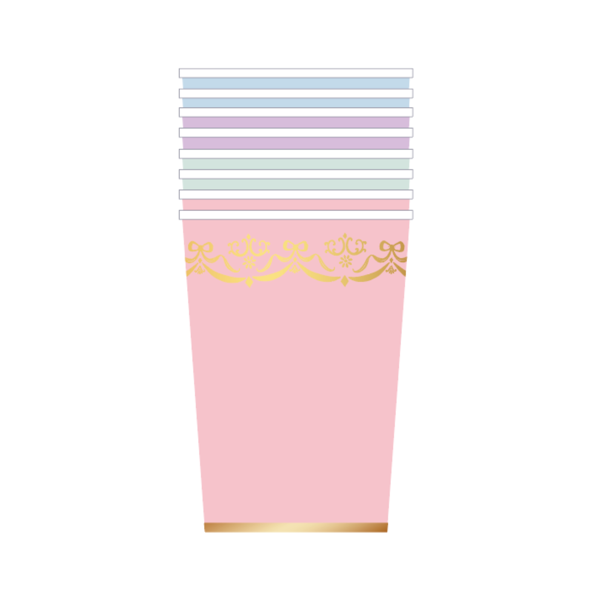 Parisian Pastel Rococo Cups (Set of 8)