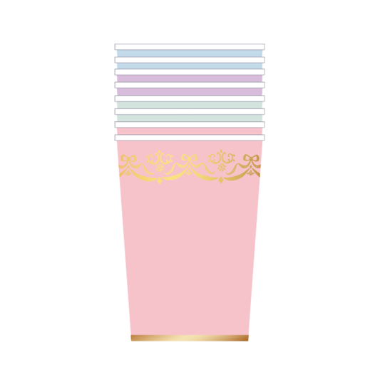 Parisian Pastel Rococo Cups (Set of 8)