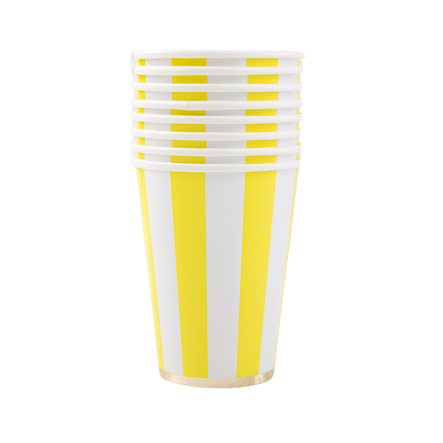 SOLEIL YELLOW CABANA STRIPE CUPS Bonjour Fête