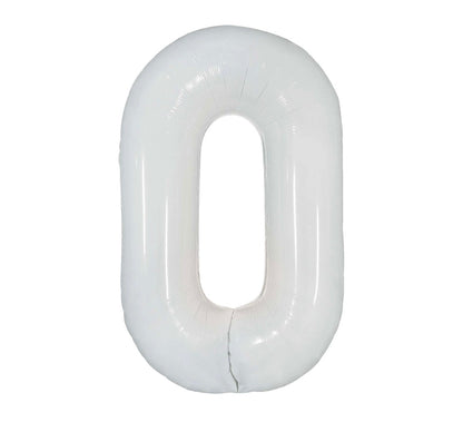 40” White Number Foil Balloon