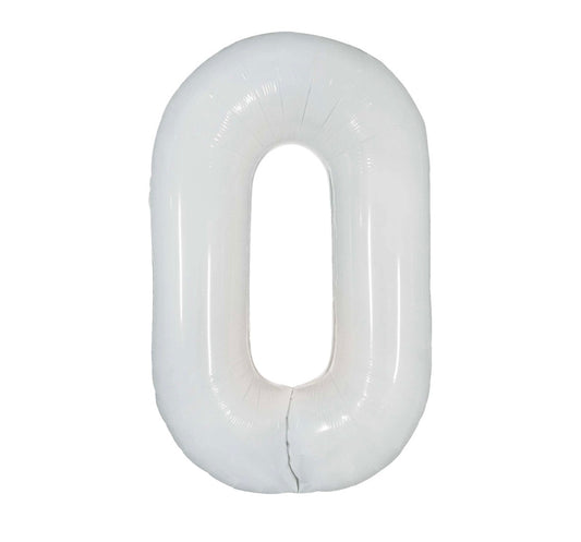 40” White Number Foil Balloon
