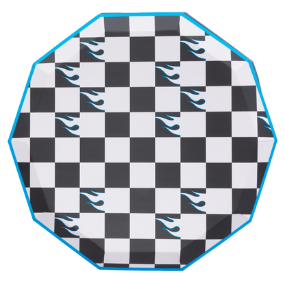 HOT WHEELS™ X BONJOUR FETE BLACK CHECKER LARGE PLATES
