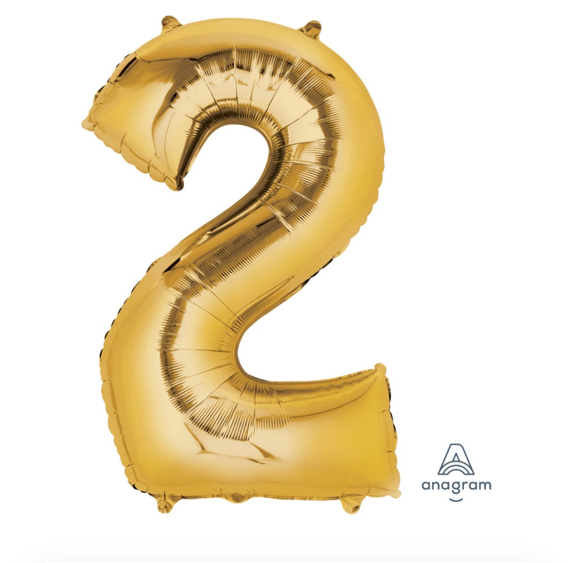 14” Gold Number Foil Balloon Convergram Air Filled