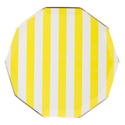 SOLEIL YELLOW CABANA SIGNATURE STRIPE PLATES Bonjour Fête