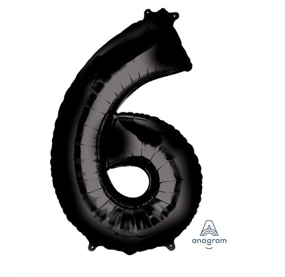 34” Black Number Foil Balloon Convergram