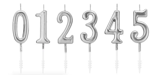 Silver Birthday Candles