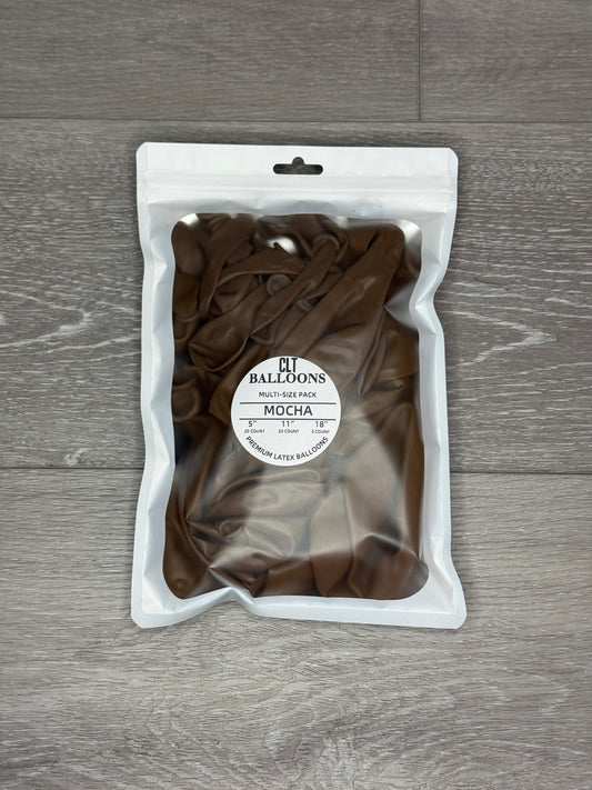 Mocha Balloon Multi-Size Pack