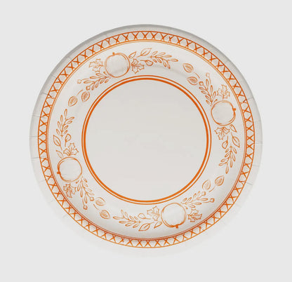 Falloween Pumpkin Round Dessert Paper Plate