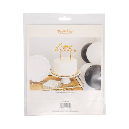 Gold Happy Birthday Cake Topper