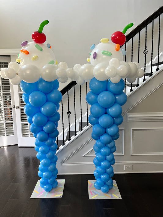 Ice Cream Balloon Column - Set of Two - Choose Your Own Colors
