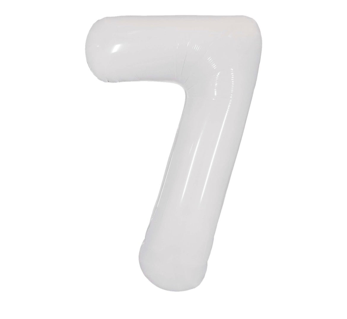 40” White Number Foil Balloon