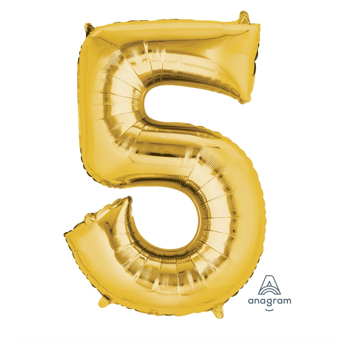 14” Gold Number Foil Balloon Convergram Air Filled