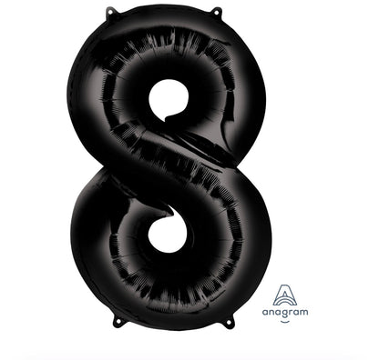 34” Black Number Foil Balloon Convergram