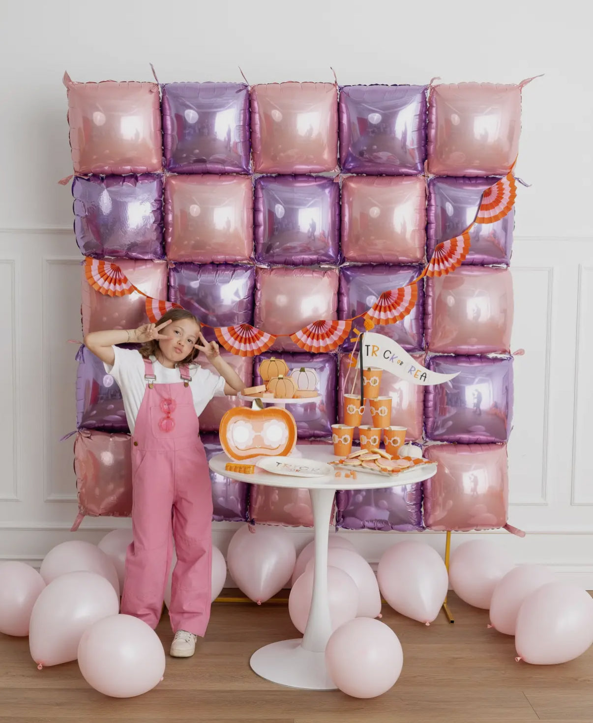 Pink & Orange Checkered Dinner Plate