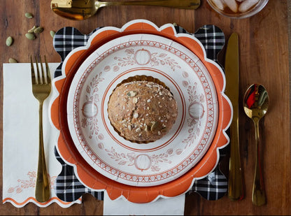 Falloween Rust Scalloped Paper Dinner Plate