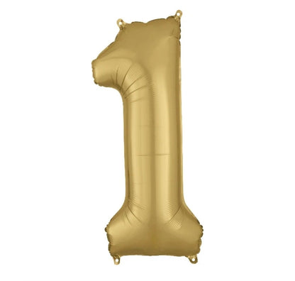 34” White Gold Number Foil Balloon Oh Balloons!
