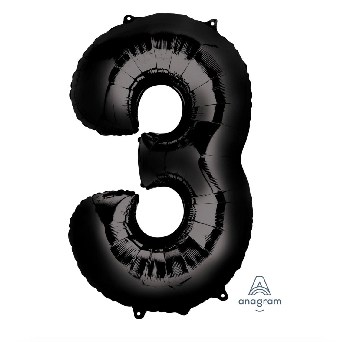 34” Black Number Foil Balloon Convergram