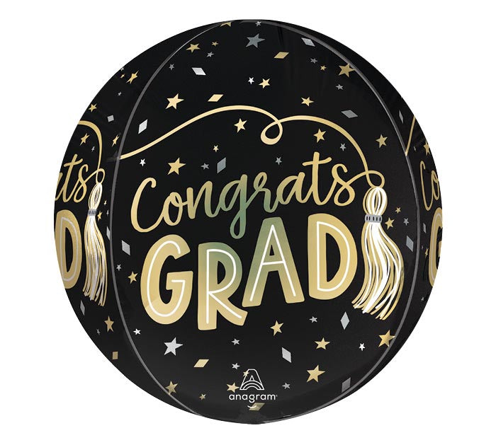 16" GRAD TWIRLING TASSELS CONGRATS ORB