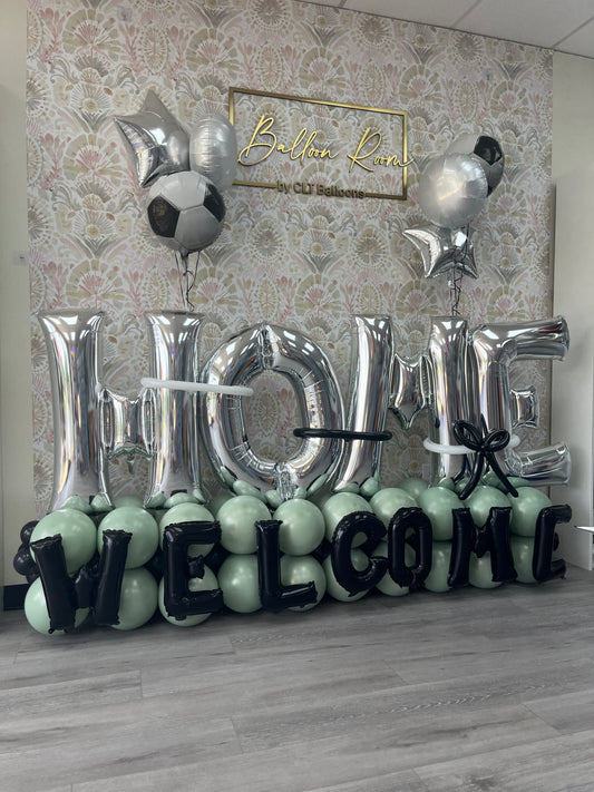 "Welcome Home" Balloon Bouquet with 6 Shape Balloons