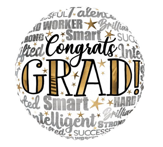 18" CONGRATS GRAD WORDS Balloon