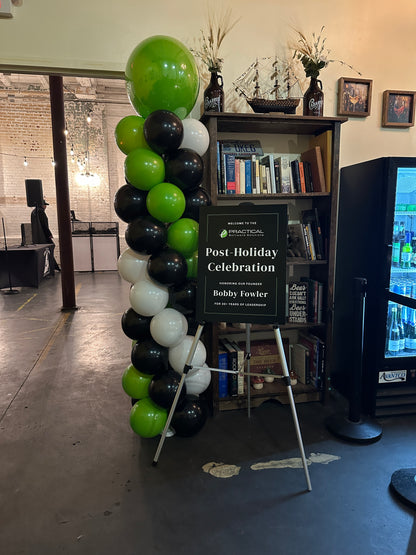 Grand Opening Spiral Balloon Columns - Set of Two - Company Branded