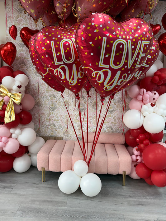 36" I Love You Love You Red Metallic SuperShape Balloon