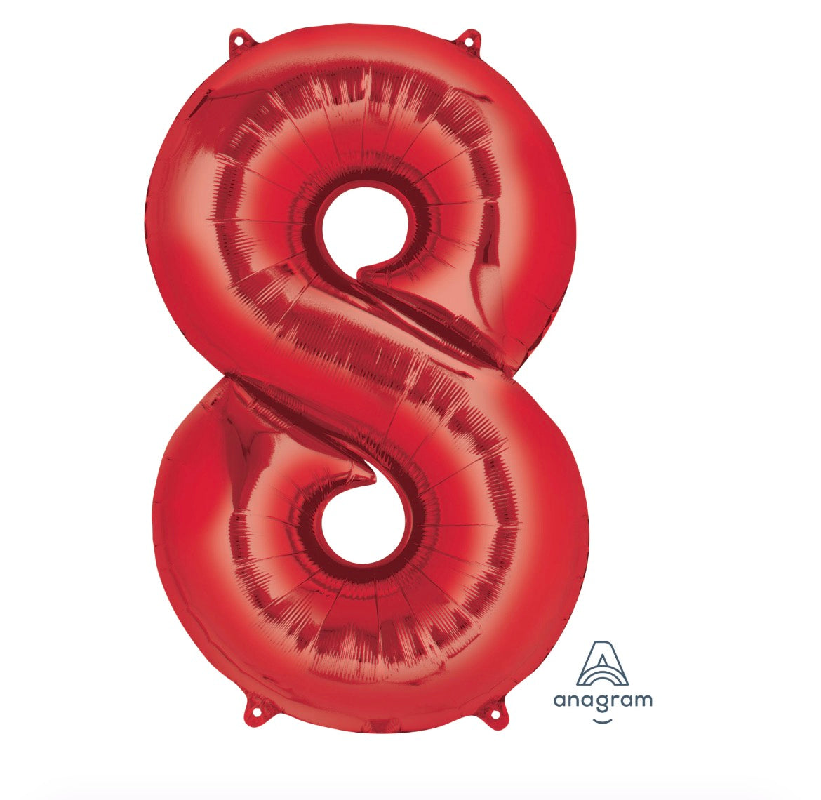 34" Red Number Airise Balloon