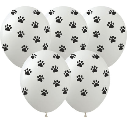 11” Paw Print Helium Inflated Latex Balloon