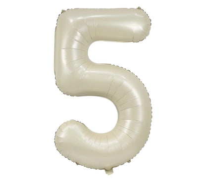 34” Cream Number Foil Balloon Airise