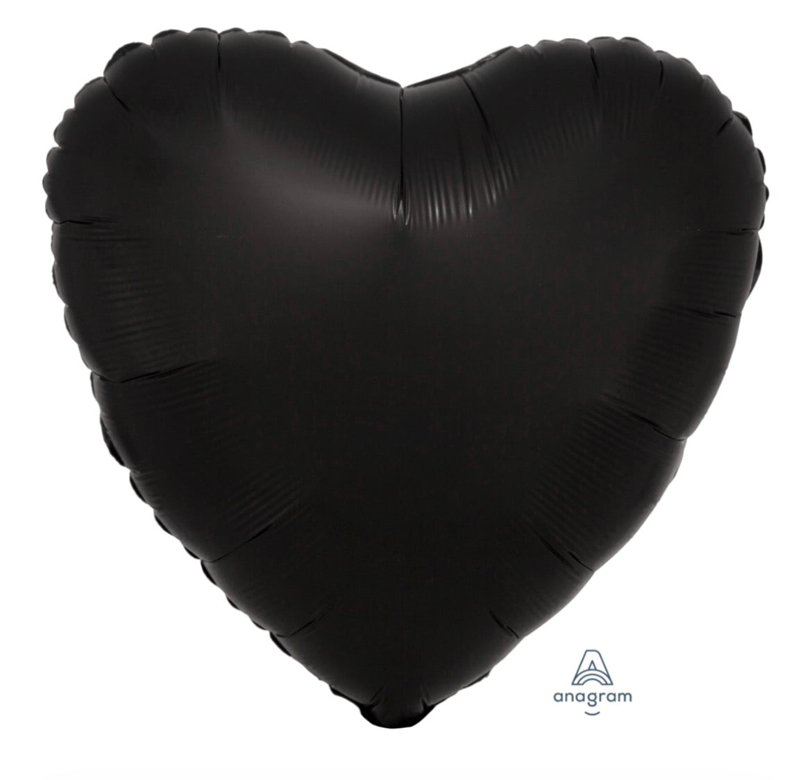 18" Satin Luxe Black Onyx Heart Balloon