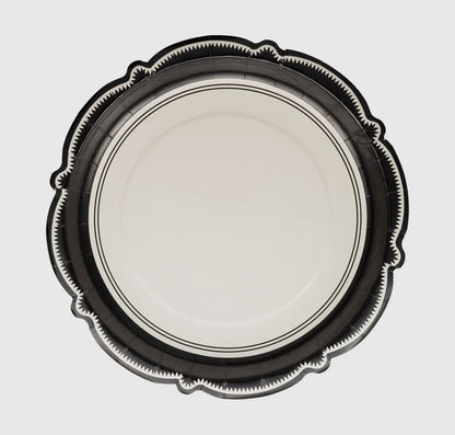 Black Bracket Edge Paper Plate